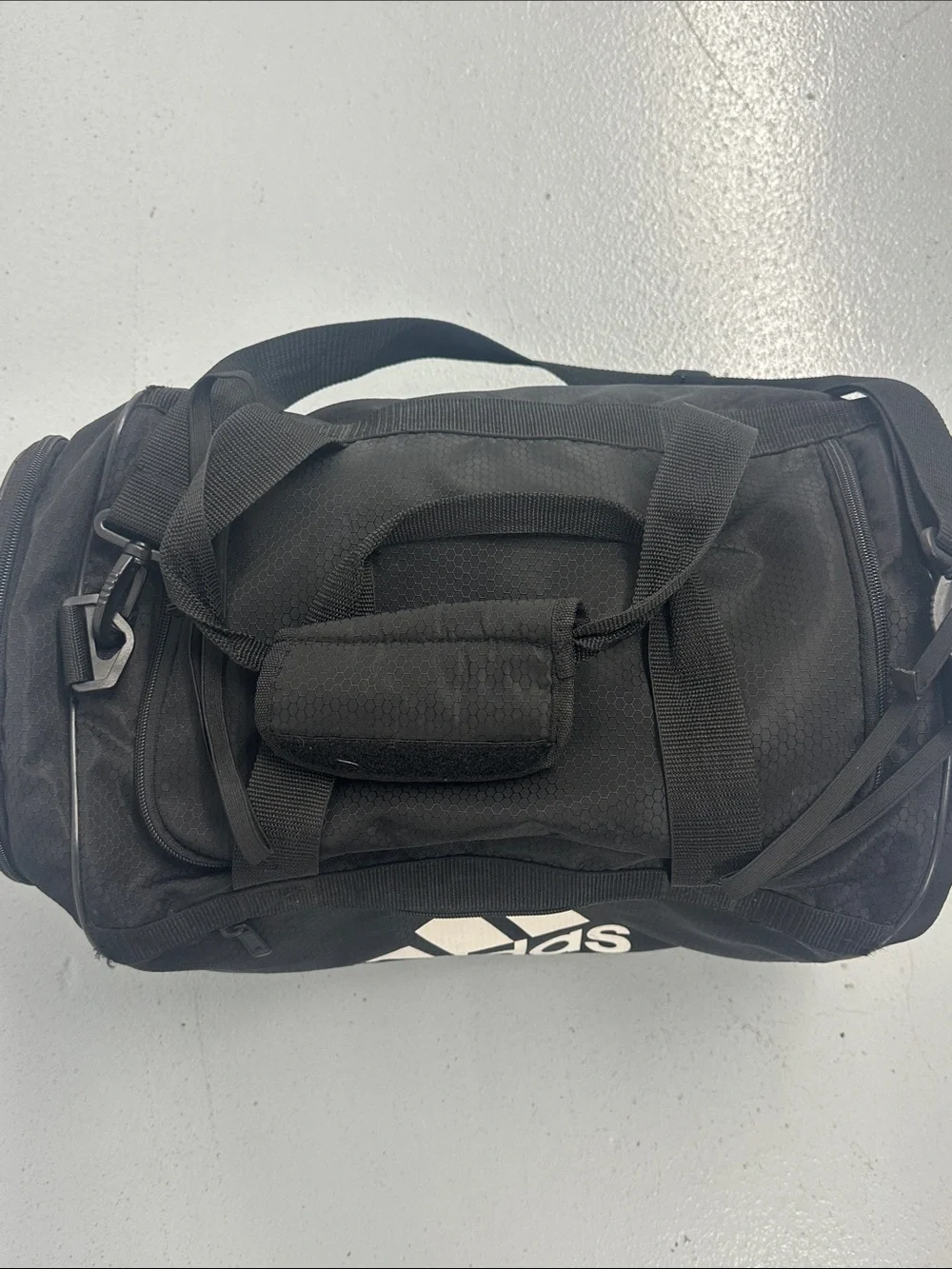 adidas Black Duffel Bag with White Logo